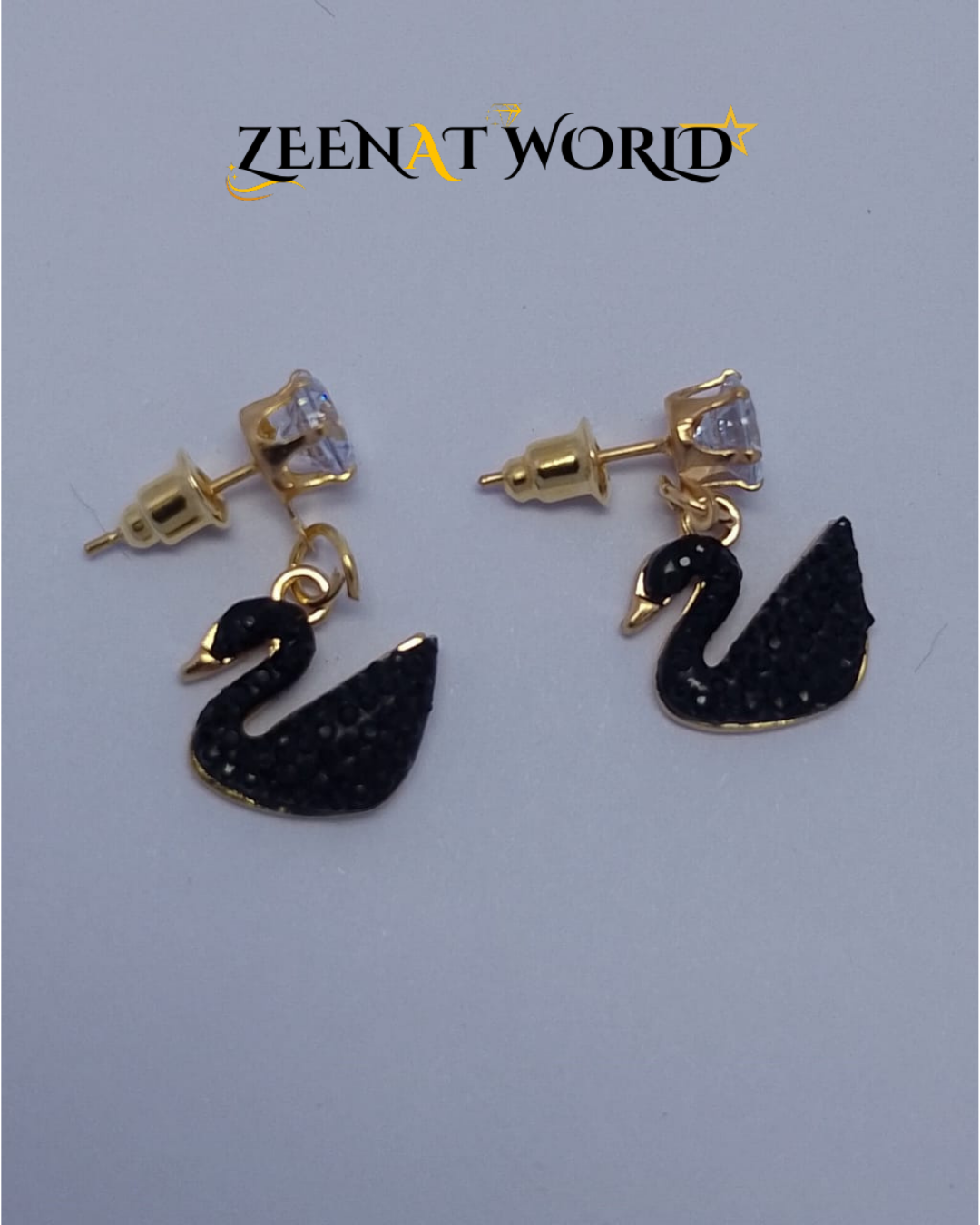 Golden Black Butterfly Earrings