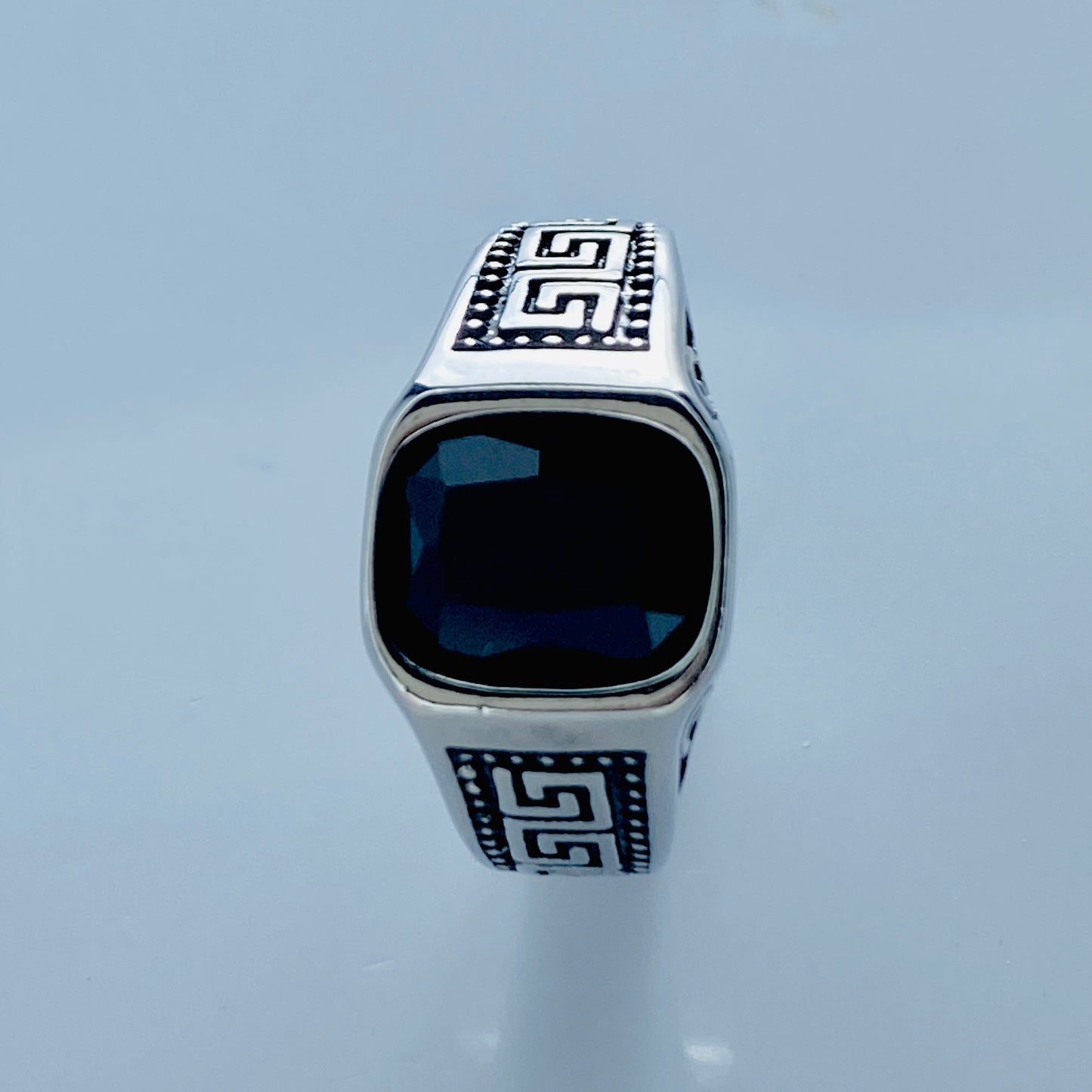 Black Stone Greek Style Imported Ring ,Premium  Quality , Luxury Look, Shinning Ring .