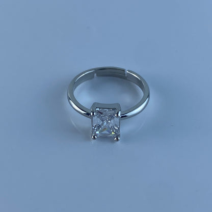 Rectangle  Zircon Imported Ring , Luxury Look , Premium Product, Shining Stone , Adjustable Size.