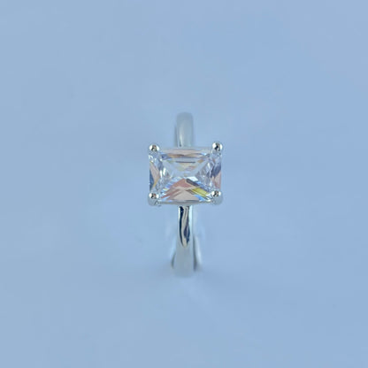 Rectangle  Zircon Imported Ring , Luxury Look , Premium Product, Shining Stone , Adjustable Size.