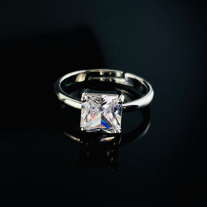 Square Zircon Imported Ring , Luxury Look , Premium Product, Great Shine, Adjustable Size.