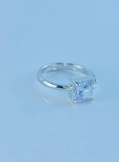 Square Zircon Imported Ring , Luxury Look , Premium Product, Great Shine, Adjustable Size.