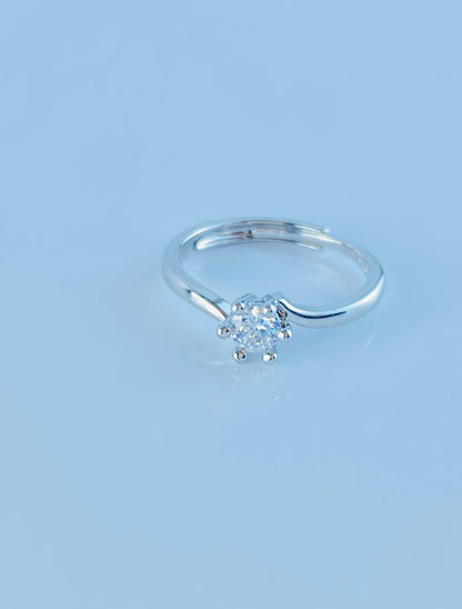 925 Sterling Silver Zircon Ring ,Luxury Look ,Adjustable Size.