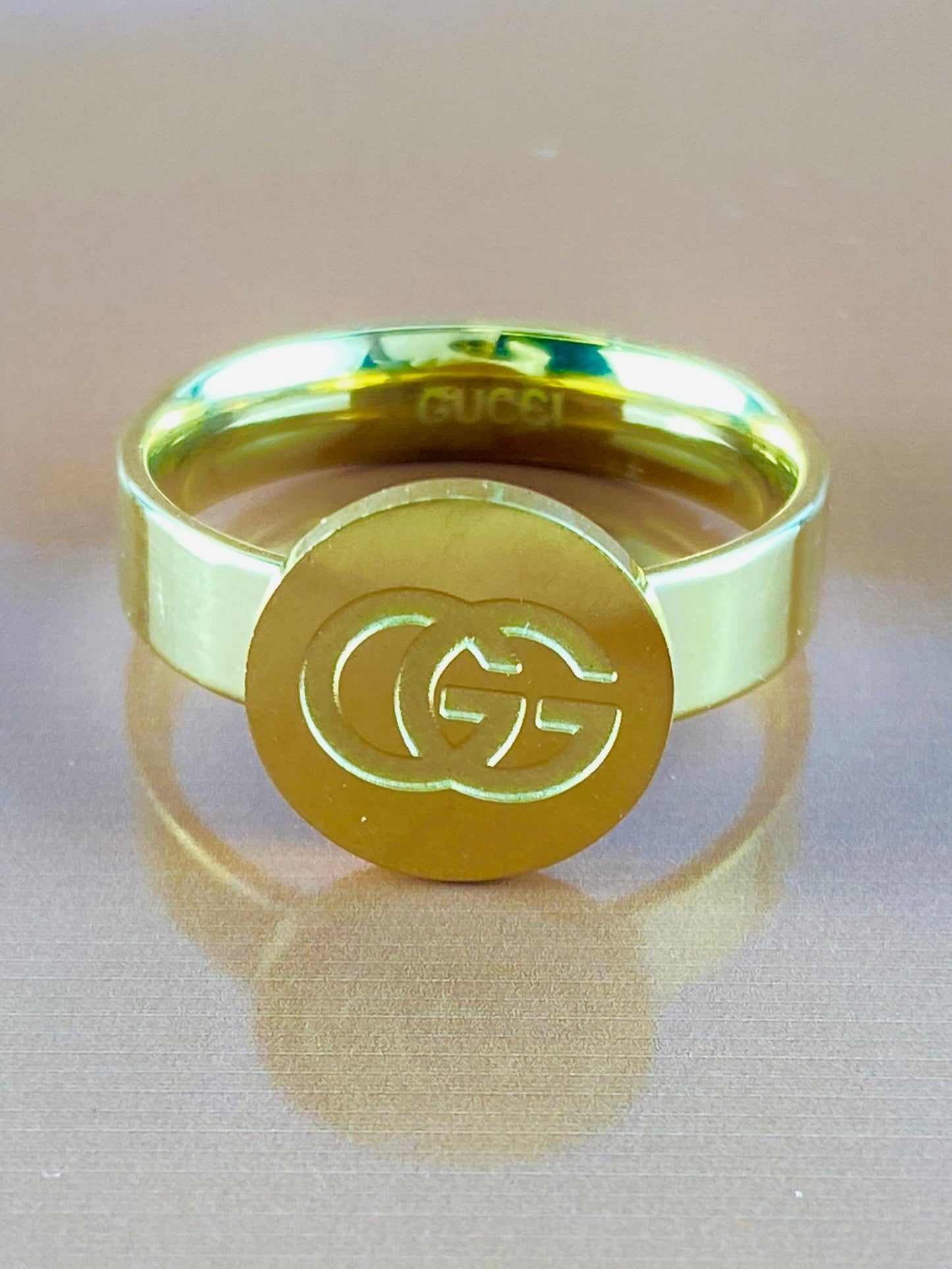 Gucci Golden Ring luxury look ,premium product, best quality, with Gucci Stamp.