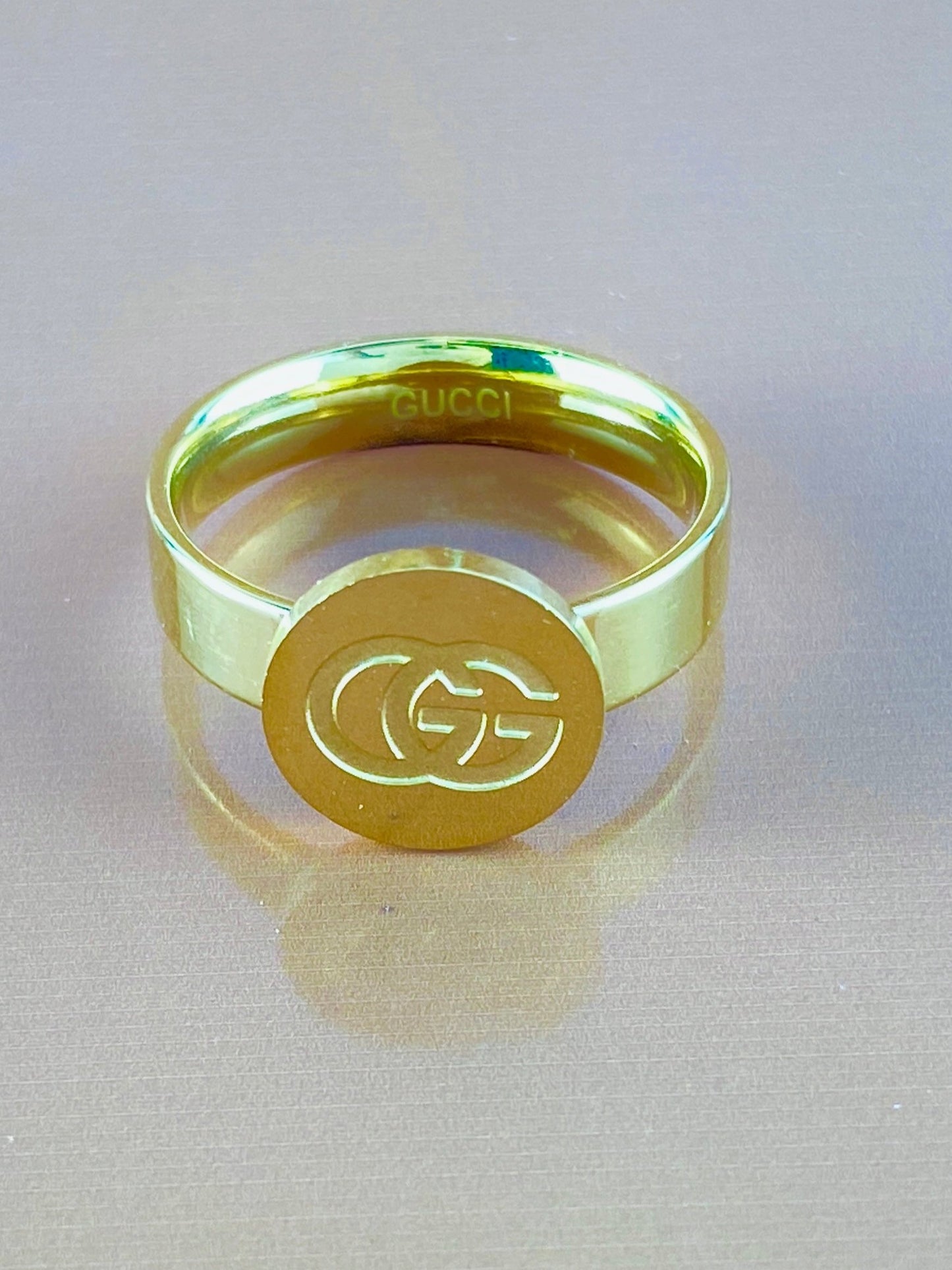 Gucci Golden Ring luxury look ,premium product, best quality, with Gucci Stamp.