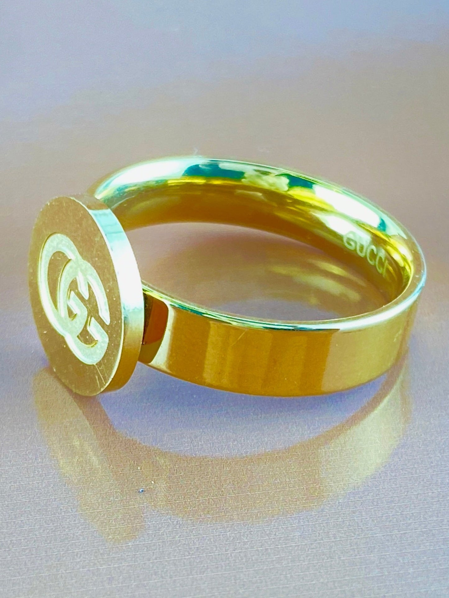 Gucci Golden Ring luxury look ,premium product, best quality, with Gucci Stamp.