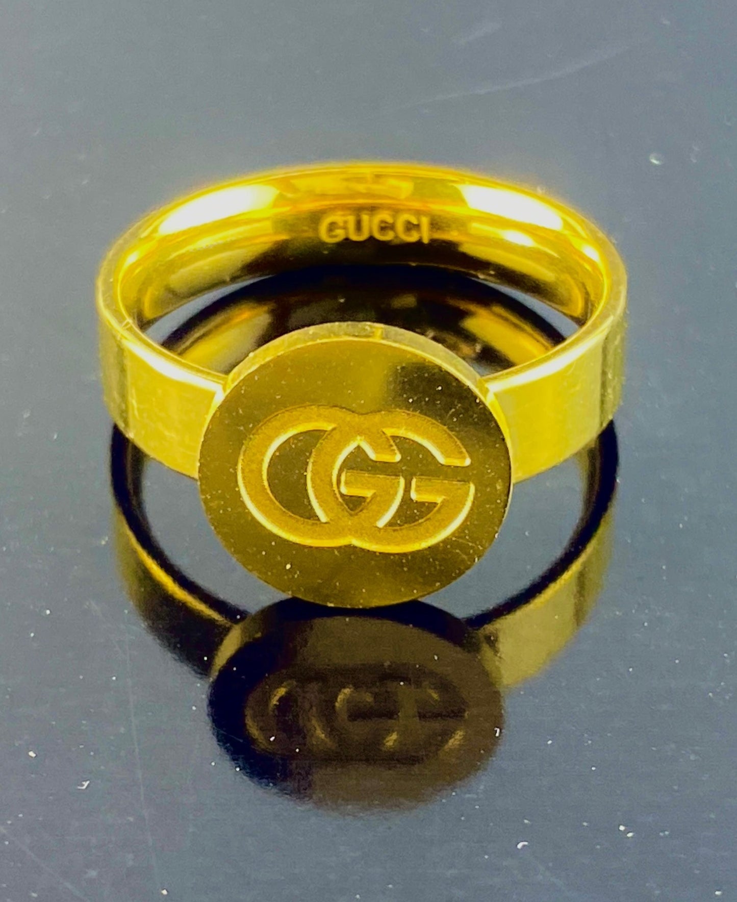 Gucci Golden Ring luxury look ,premium product, best quality, with Gucci Stamp.