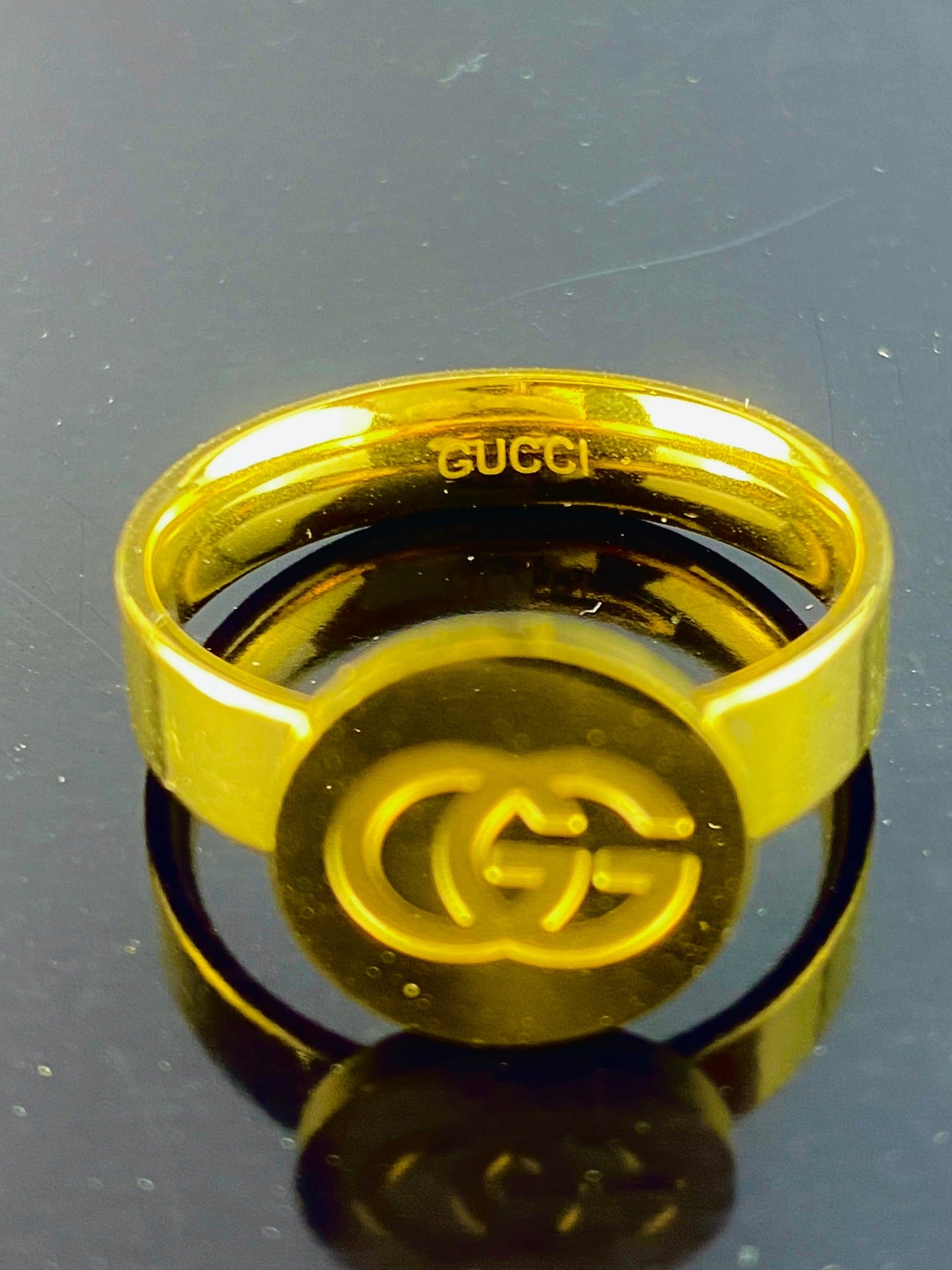 Gucci Golden Ring luxury look ,premium product, best quality, with Gucci Stamp.