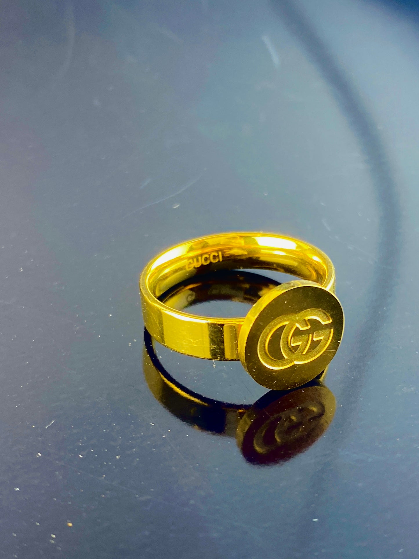 Gucci Golden Ring luxury look ,premium product, best quality, with Gucci Stamp.