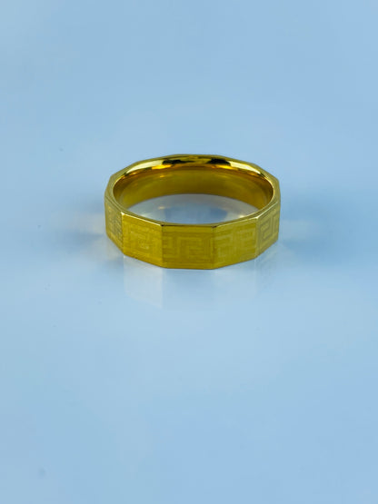 Greek  Golden Ring , Luxury  Corner Look, Curve Design From Inside , Best Quality Import Quality .