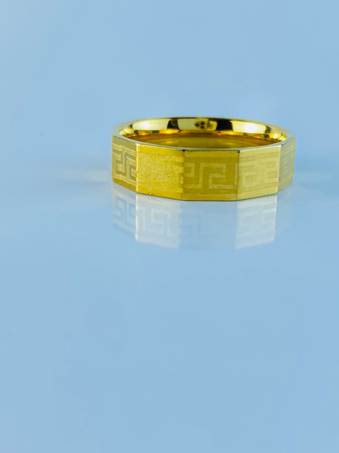 Greek  Golden Ring , Luxury  Corner Look, Curve Design From Inside , Best Quality Import Quality .